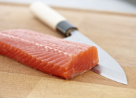 Trout fillet on cutting board